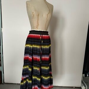 Free People Colorful Striped Midi Skirt
